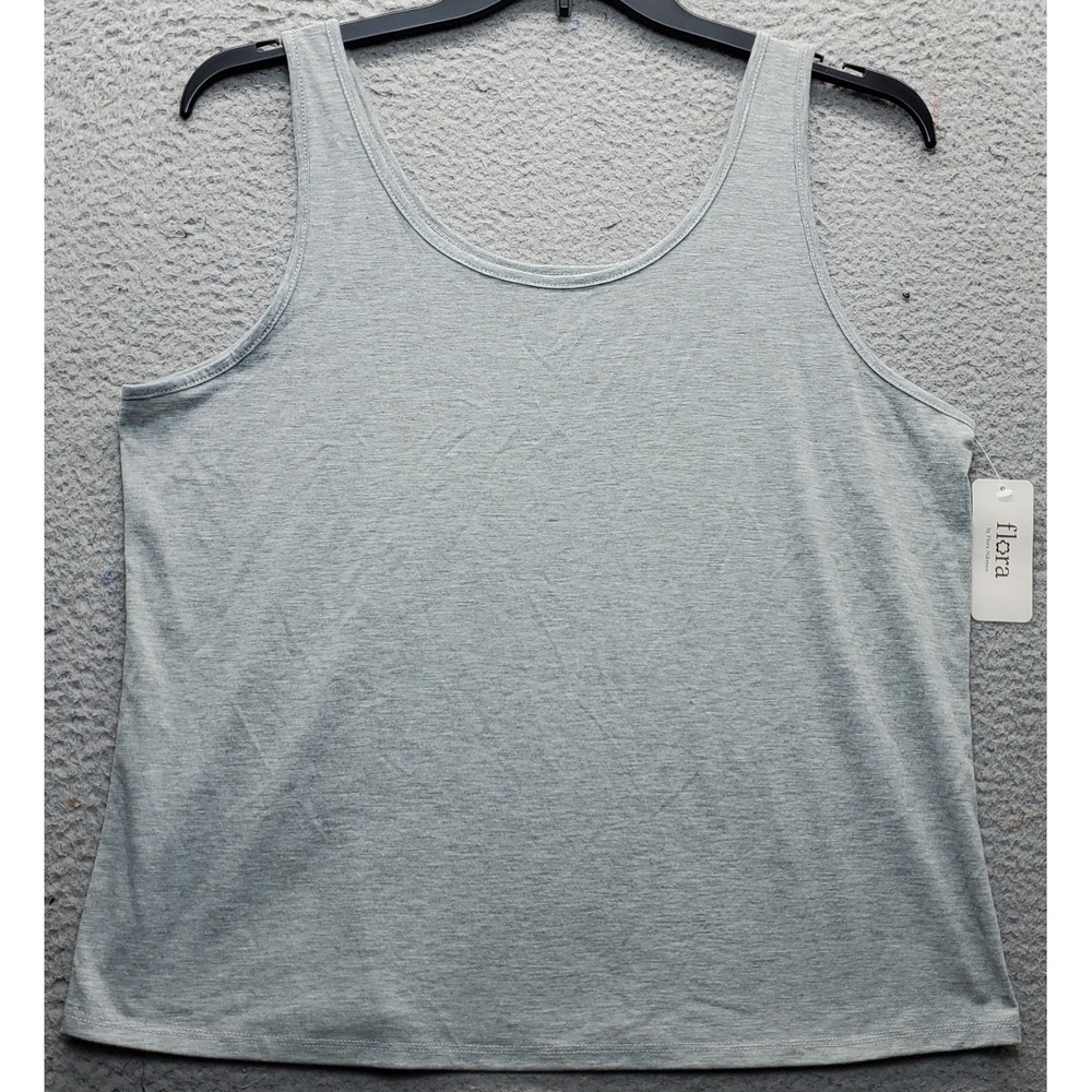 Flora Nikrooz Tank Top Womens XL Gray Wide Strap Round Neck Workout Pullover